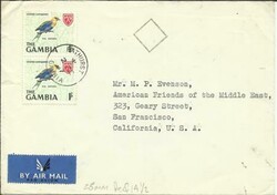 Gambia SG#240(x2) Bathurst 2/FE/67 Airmail to USA
