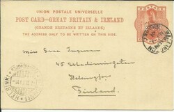 Great Briatain postalcard HG:21-PERFIN G&amp;F, Wellington Surrey to ...