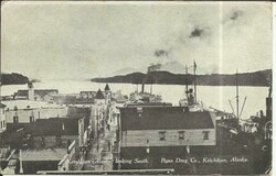 US ALASKA Postcard View "Ketchikan looking South-Ryan Drug Co." ...
