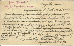 Bolivia Postalcard HG:8a-reply half, uprated Sc#115(type II) La PAZ ...