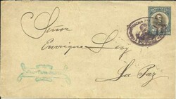Bolivia Postal Envelope HG:B11 ILLUSTRATED OVAL Potasi, backstamped ...