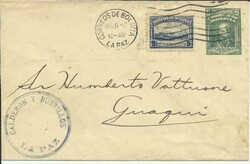 Bolivia Postal Envelope HG:B12(reduced at left) La Paz ABR/8/17 ...