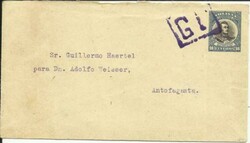 Bolivia Postal Envelope HG:B11 boxed cancel to Antofagasta