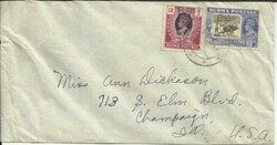 Burma SG#79,#76 Interim Gov''t Rangoon 4/OC/47 to USA