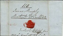 Canada Stampless MONEY LETTER Montreal JA/26/1852 to Quebec