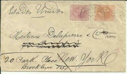 Spain Sc#244,#252 TRANSATLANTIC Barcelona 17/ABR/87 to New York, ...