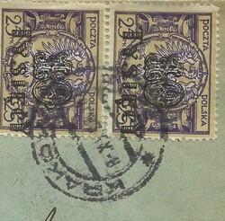 Poland Sc#195(x4) Krakow 8/11/23 Registered to USA, backstamped
