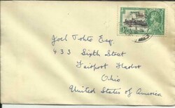 Malta SG#210(single frank)SILVER JUBILEE, Sliema E/35 to USA