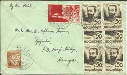 Mozambique Sc#259,#302,#303(x6)Lourenco Marques 23/8/48 Airmail to ...