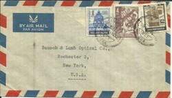 Portuguese India Sc#510,#503,#515 GOA 1/JUN/1952 Airmail to USA