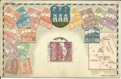 San Marino Multicolor EMBOSSED STAMP Postcard Sc#45, used IN ...