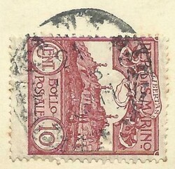 San Marino Multicolor EMBOSSED STAMP Postcard Sc#45, used IN ...