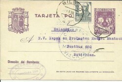 Spain postalcard HG:90 uprated Sc#644 Bilbao 10/FEB/38 CIVIL WAR ...