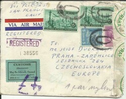 Czechoslovakia OFFICIALLY SEALED Prag 15/X/55 Registered Airmail from ...