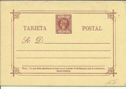 Philippines SPANISH DOUBLE POSTALCARD HG:16 souvenir cancel