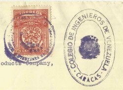 Venezuela Sc#306(single frank)OFFICIAL "Colegio de Ingenieros" to USA