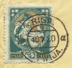 Latvia Sc#69,#63-on reverse Riga 10/X/20 Registered to USA, ...