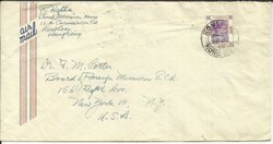 Hong Kong CHINA SG#158a(single frank) Kowloon 28/JU/49 Airmail to USA ...