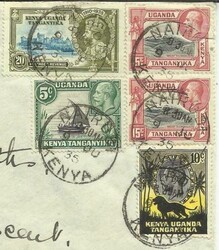 K.U.T. SG#124-Silver Jubilee Issue-#113(x2)#111,#112 Nairobi 9/JU/35 ...