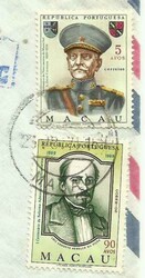 Macau Macao CHINA Sc#422,#419 23/8/71 Airmail to SWEDEN