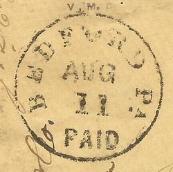 Pennsylvania BEDFORD (Bedford Co) AUG/11/(1862) PAID 3, postal ...