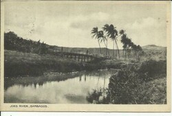 Barbados SG#231 PAQUEBOT TRINIDAD(red) 8/8/32 postcard view "Joes ...