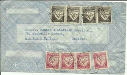 Mozambique LUSIADS Sc#254(x4)#263(x4) Beira 16/4/46 Airmail to England
