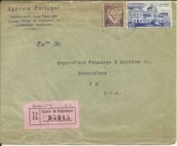 Mozambique Sc#266,#295 Lourenco Marques 1946 Registered commercial ...