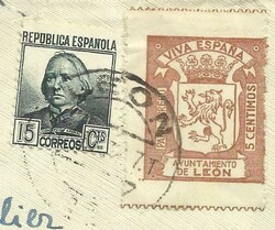 Spain Sc#516,#549,#547 City of Leon CIVIL WAR Local 17/FEB/37, ...