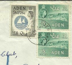 Aden SG#64,#52(x2) ADEN CAMP 31/DE/57 Registered Airmail to London, ...