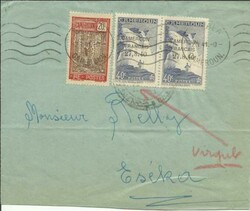 Cameroun Sc#179,#262(x2)DOUALA 2/1/41, WWII Censor, internal use to ...