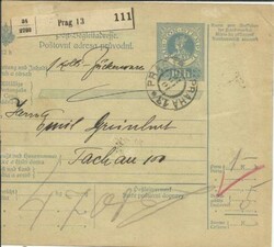 Austria POSTAGE DUE Sc#J36,#110-PROVISIONAL PORTO OVERPRINT, Tachau ...