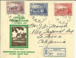 Australia SG#193-195(complete set) FIRST DAY, Burwood N.S.W. 1/OC/37, ...