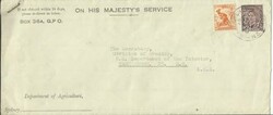 Australia SG#179,187 OFFICIAL PERFINS Sydney 21/SE/45 to USA