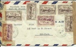 Martinique Sc#141(x2)#168(x5) FORT De FRANCE 17/3/42 Dual WWII ...