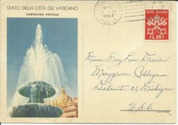 Vatican City MultiColor Illustrated Postalcard HG:22 1/III/1957 to ...