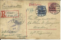 Belgium WWI GERMAN OCCUPATION Postalcard HG:I7 uprated Sc#N4 Brussel ...