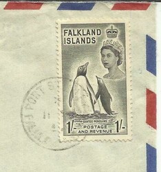 Falkland Islands SG#192(single frank) Port Stanley 11/SP/57 Airmail ...