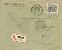 Latvia Sc#125(deep lilac gray-single frank) RIGA 16/IV/26 ...