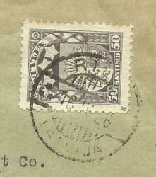 Latvia Sc#125(deep lilac gray-single frank) RIGA 16/IV/26 ...