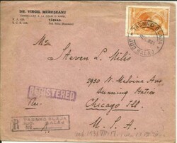 Romania Sc#388(single frank)TASNAD BLAJA-JUD.SALAJ 1/JUL/1931 ...