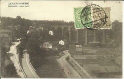 Luxembourg Sc#78,#113 postcard view "Passerelle-vieux pont." 21/4/21 ...