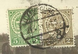 Luxembourg Sc#78,#113 postcard view "Passerelle-vieux pont." 21/4/21 ...