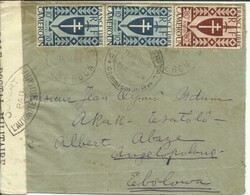 Cameroun Sc#283(x2)#287 YAOUNDE 14/SEP/42, WWII Censor to Ebolowa