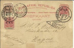 Transvaal postal card HG:10 uprated SG#228,#227 PRETORIA 29/MAR/02 ...