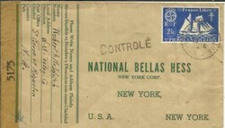 St Pierre and Miquelon Sc#309(single frank) 15/6/44 WWII Censors to ...