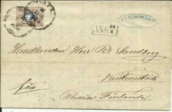 Latvia Russia Sc#8(single frank) RIGA 6/JUNE/1865 to Kristinestad ...