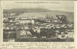 Ponta Delgada Sc#18(single frank) 29/AGO/05 postcard view "Vista ...