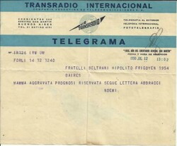 Argentina TRANSRADIO TELEGRAM Envelope & Telegram JUL/12/1950 Buenos ...