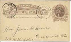 US FANCY CANCEL-STANFORD(Lincoln County)KENTUCKY APR/30/1886, ...